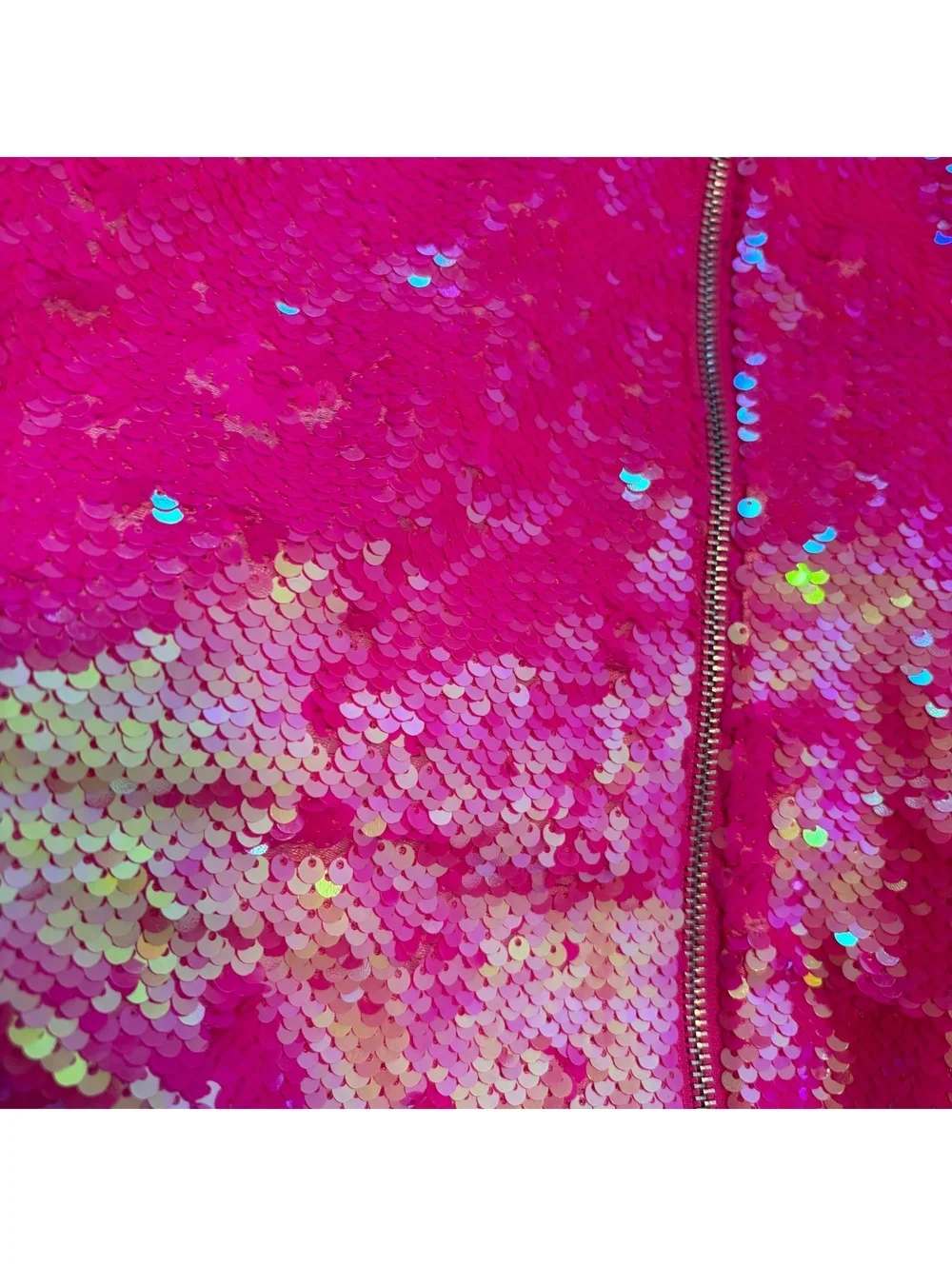 2019 JoJo Siwa Nickelodeon JoJo’s Closet Hot Pink Sequin Bomber Jacket XL 14/16